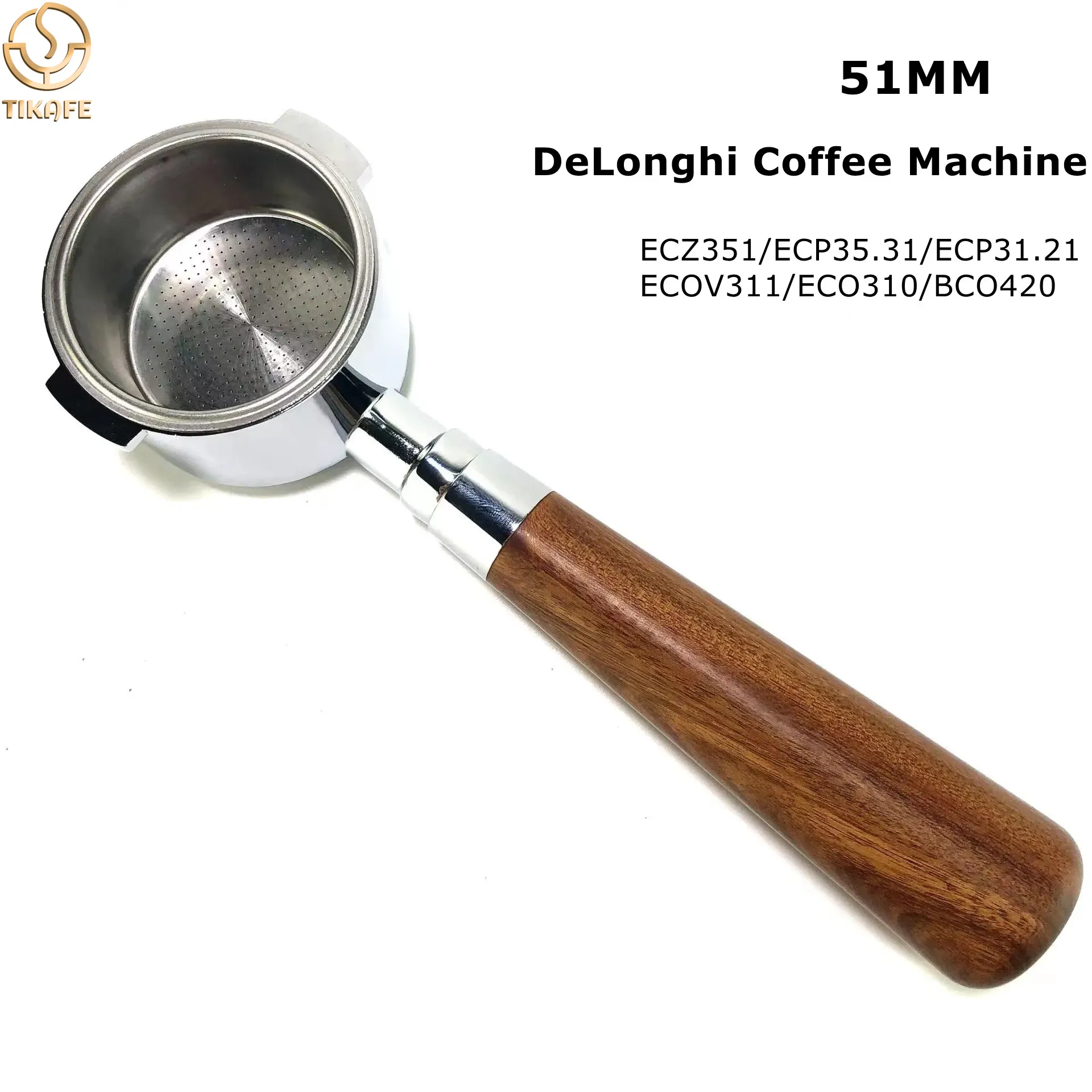 Delonghi Espresso Ecp3420 - Portafilter Tanpa Dasar 51mm, Pengganti Filter