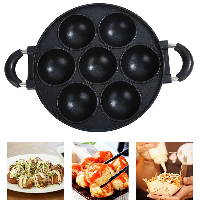 Egg Waffle Pan - 7 lubang panci memasak kue, omelet