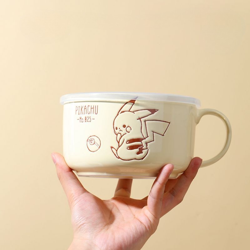 Dim Sum Basket - Mangkuk Keramik Lucu Pikachu Warna Underglaze,